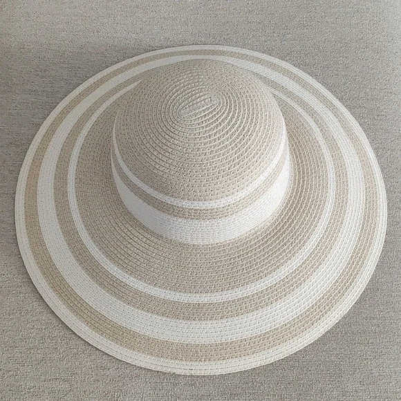 New J.Crew Striped Straw Hat